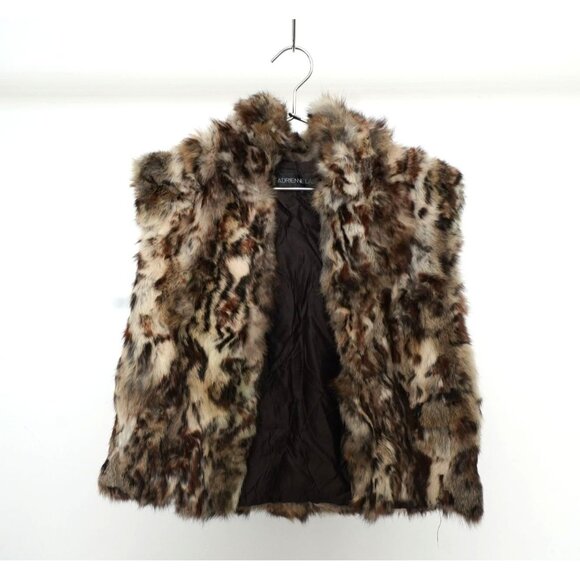 Adrienne Landau Multicolor Brown Fur Vest Size Small Women's - Picture 1 of 5